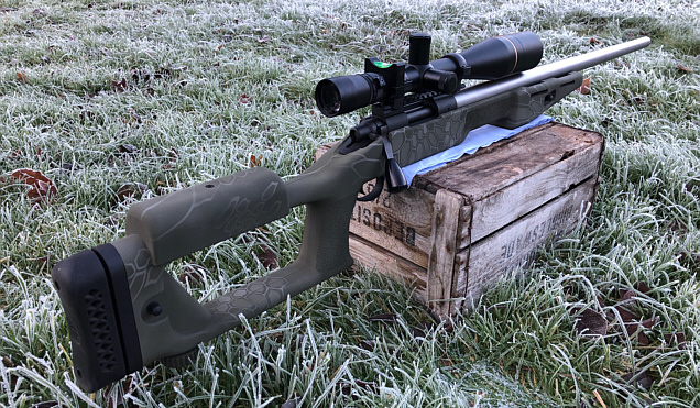 remington 700 with Cerakote OD and light grey snakskin custom design.